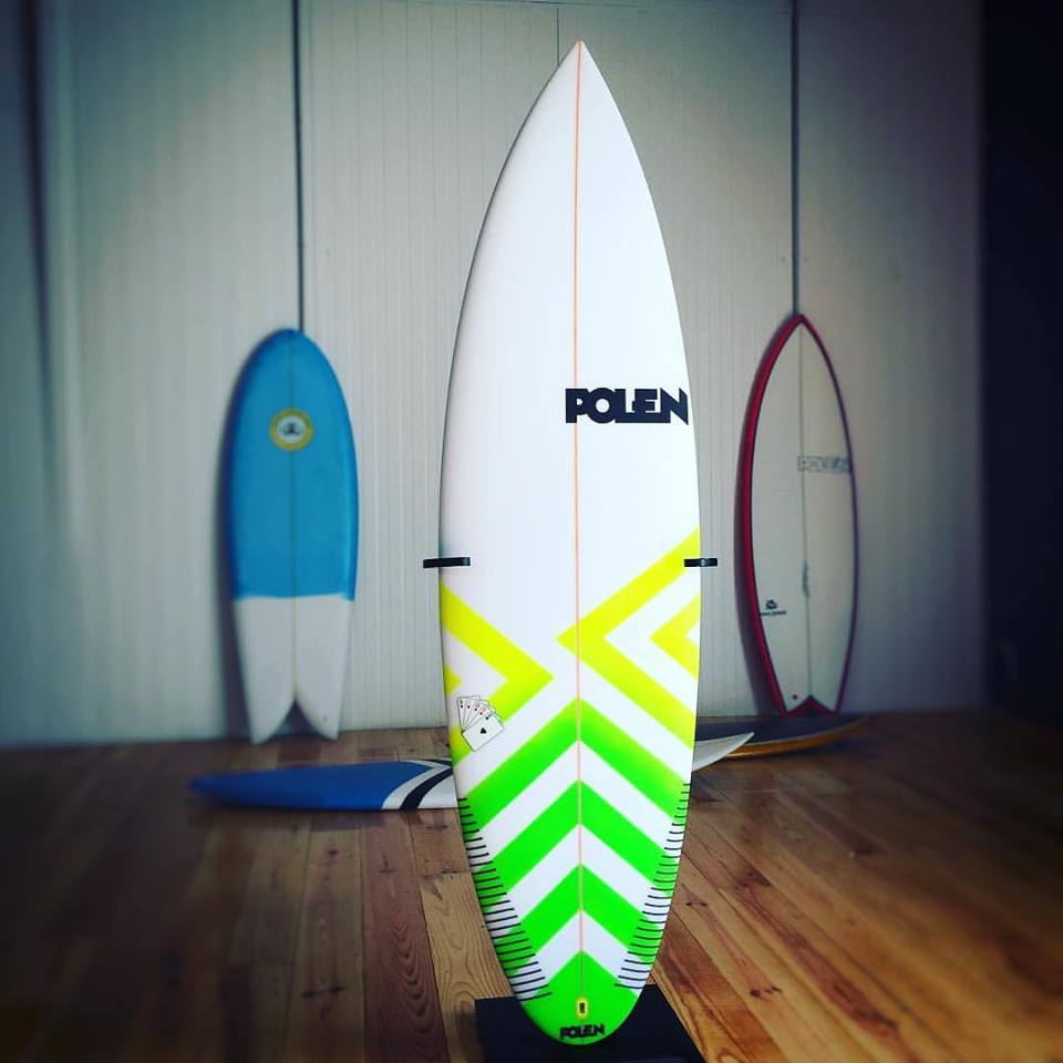 FUNBOARD MADERA + BLANCO + FRANJAS